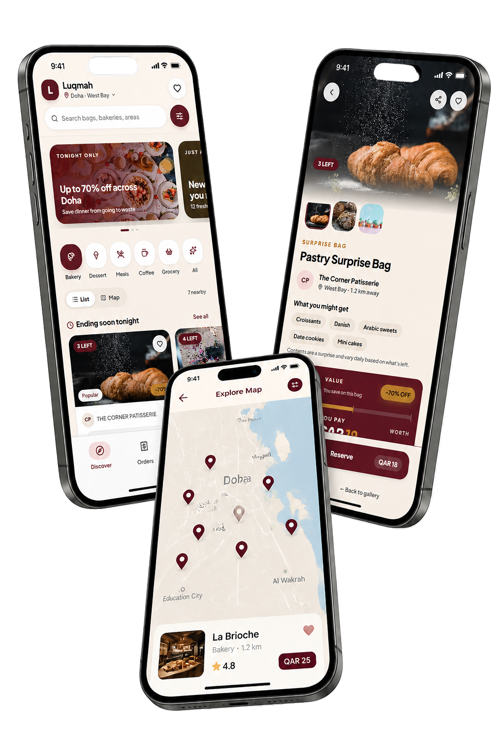 Luqmah app — Surprise Bags on phone
